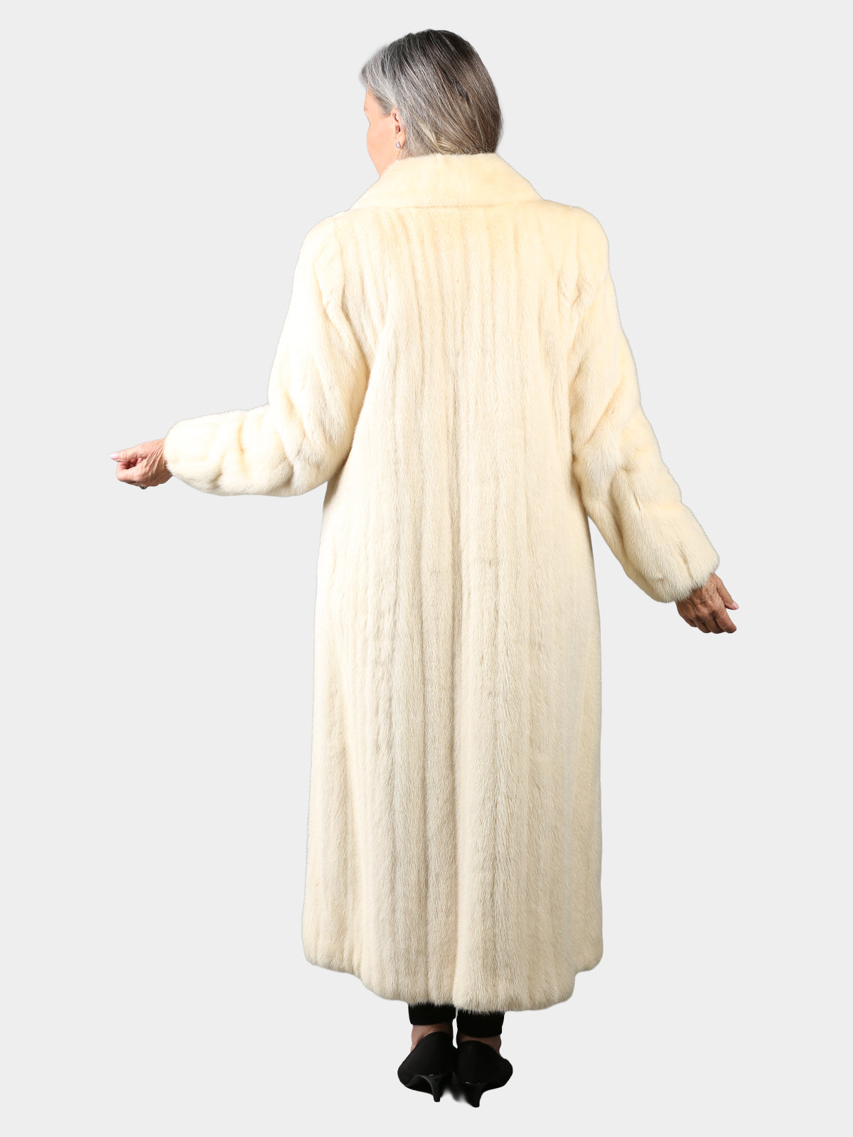Woman's Natural Cream Female Mink Fur Coat