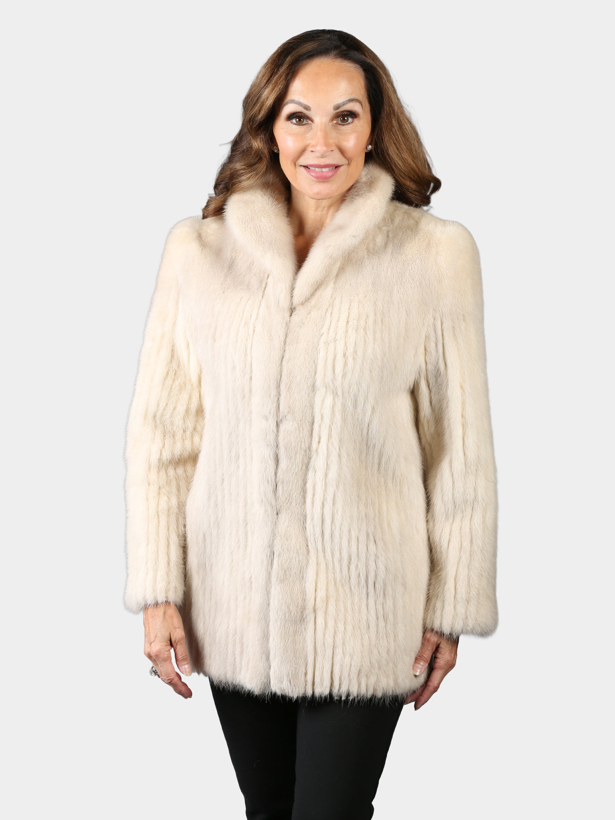 Woman's Petite Tourmaline Cord Cut Mink Fur Jacket