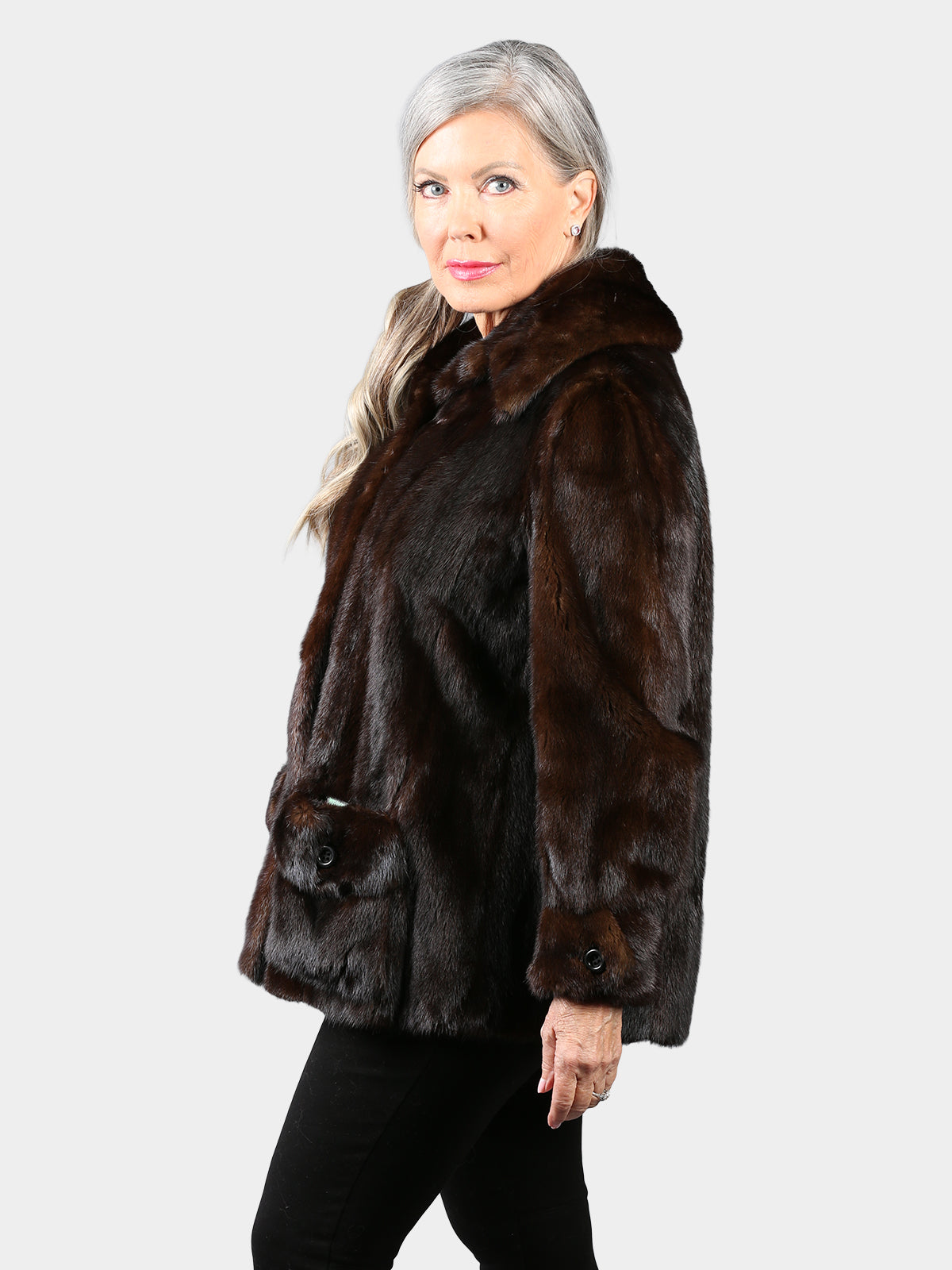 Woman's Vintage Mahogany Female Mink Fur Jacket