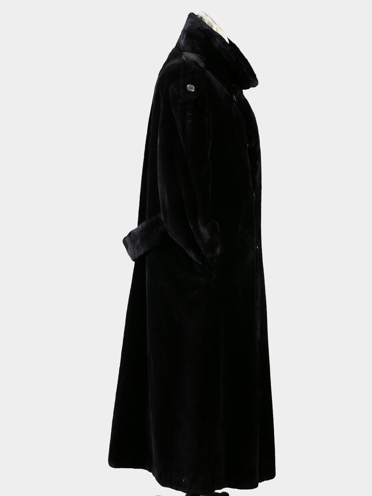 Man's Dyed Black Sheared Beaver Fur Coat by Louis Feraud