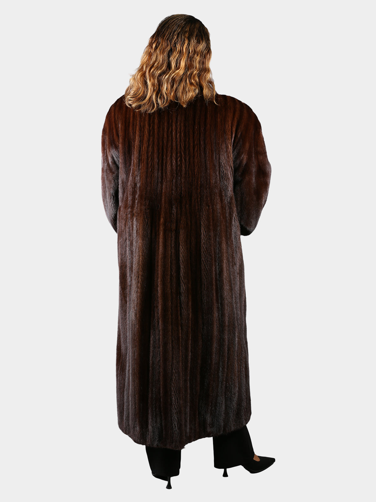 Woman's Plus Size Mahogany Female Mink Fur Coat