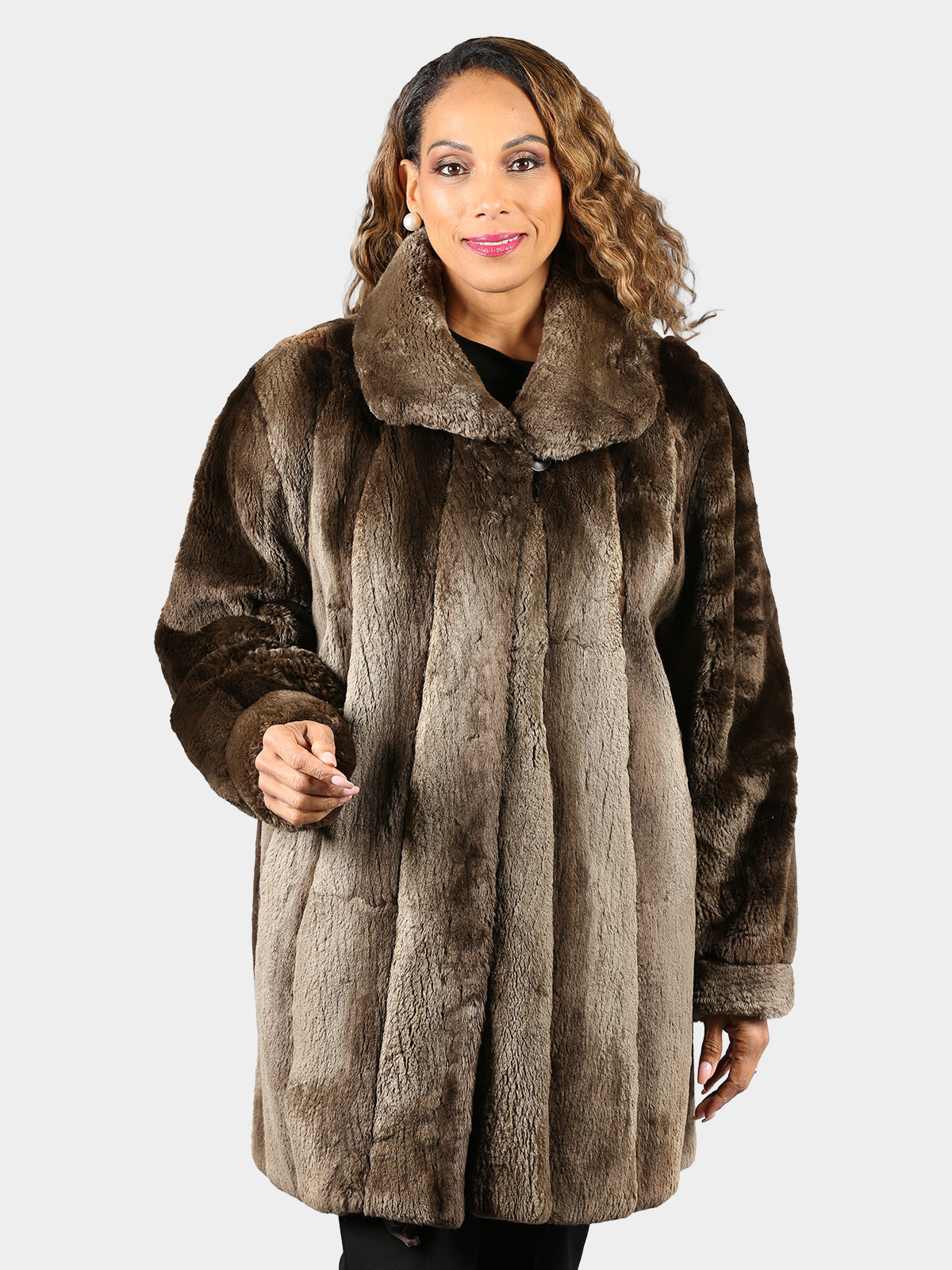 Woman's Phantom Sheared Beaver Fur Stroller (Reversible)