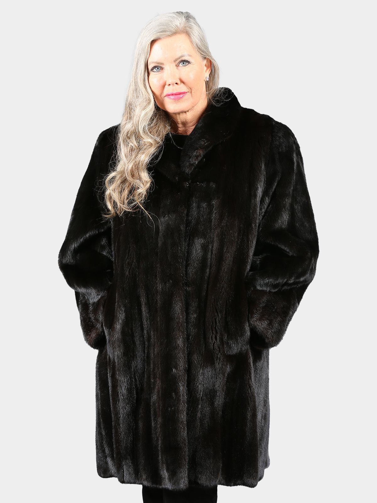 Woman's Deepest Mahogany Female Mink Fur Stroller