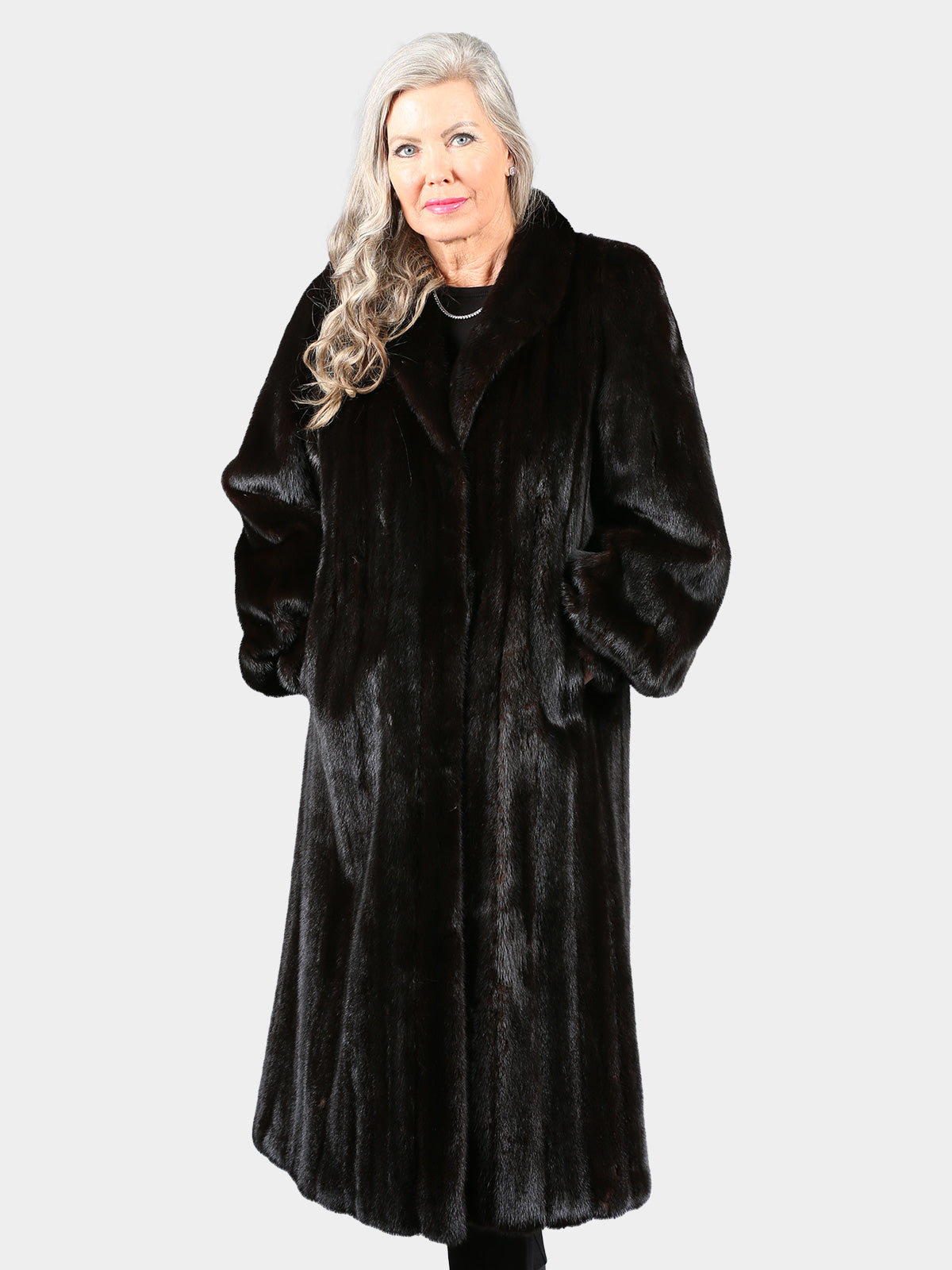 Woman's Deepest Mahogany Female Mink Fur Coat