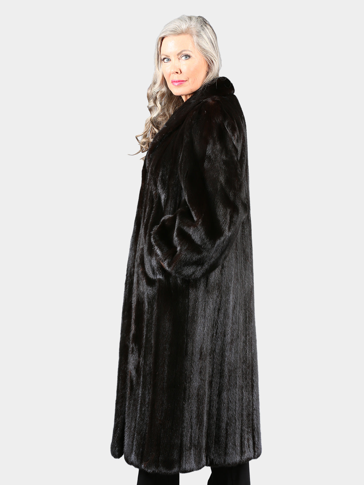 Woman's Deepest Mahogany Female Mink Fur Coat