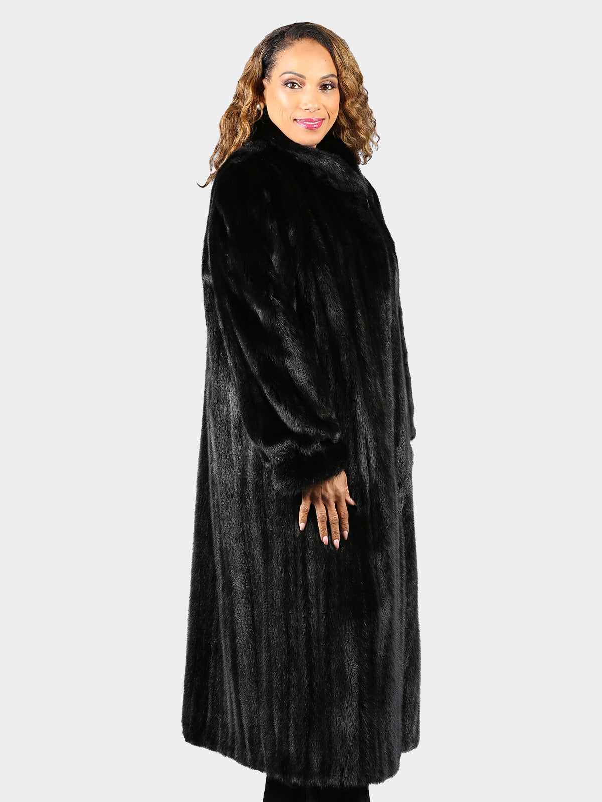 Woman's Plus Size Ranch Female Mink Fur Coat