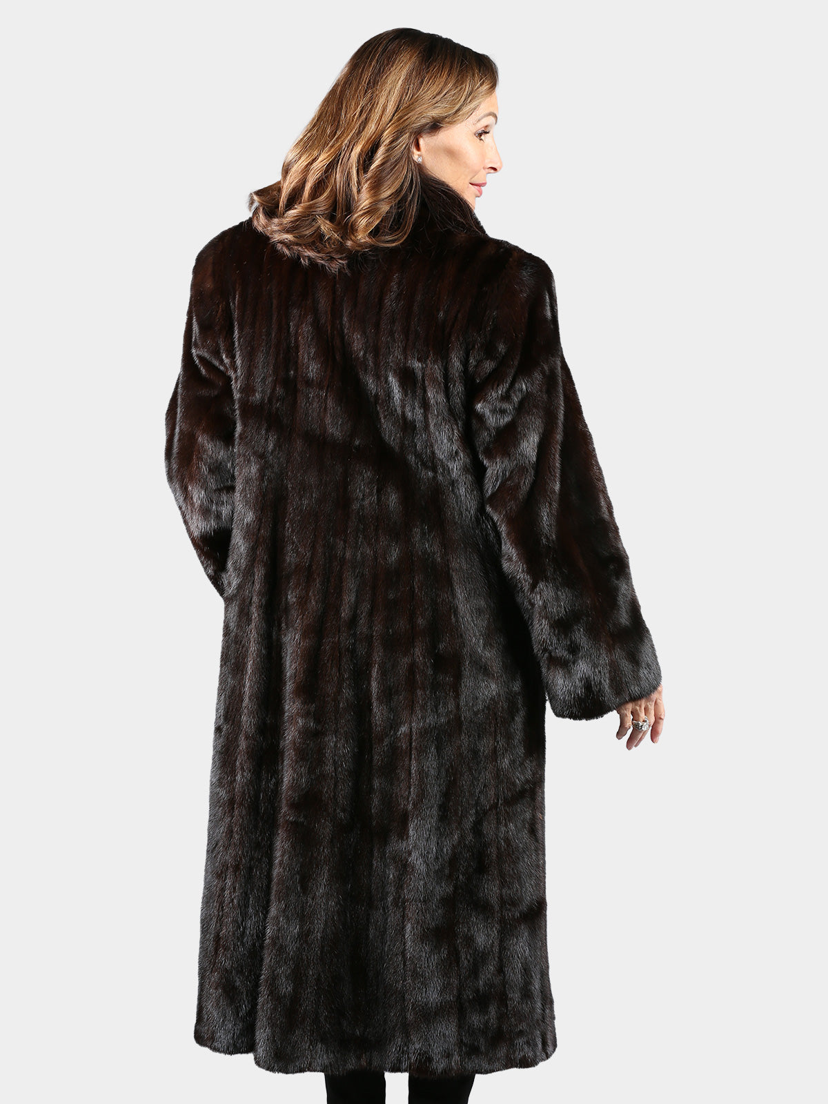 Woman's Deepest Mahogany Female Mink Fur Coat