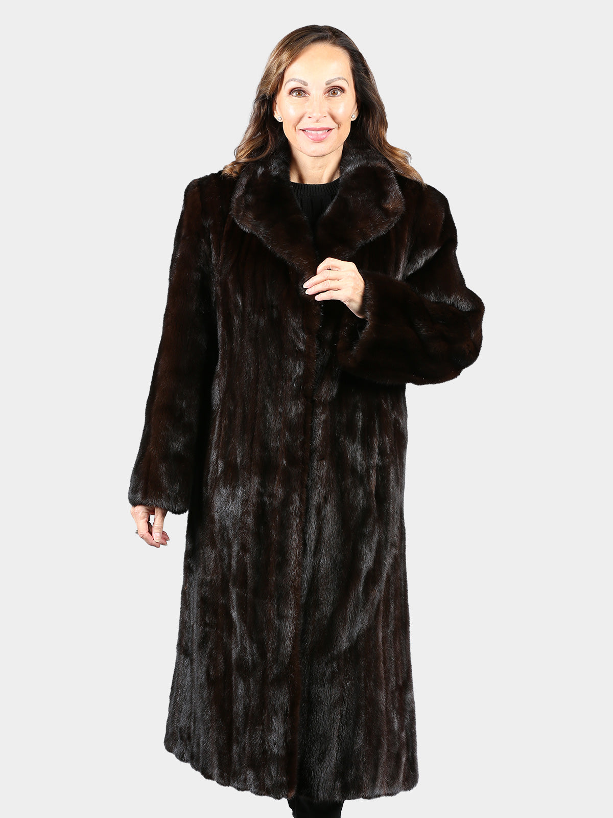 Woman's Deepest Mahogany Female Mink Fur Coat