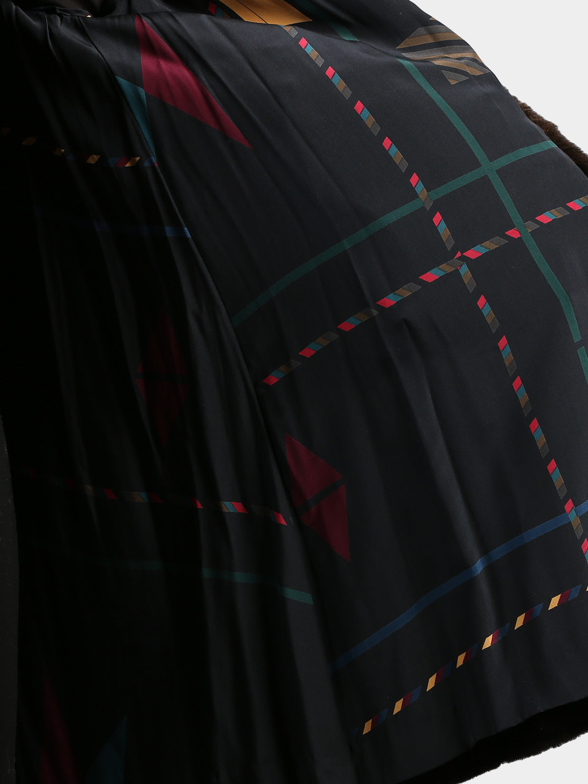 Woman's Multicolor Female Mink Fur 3/4 Swing Coat by Zuki