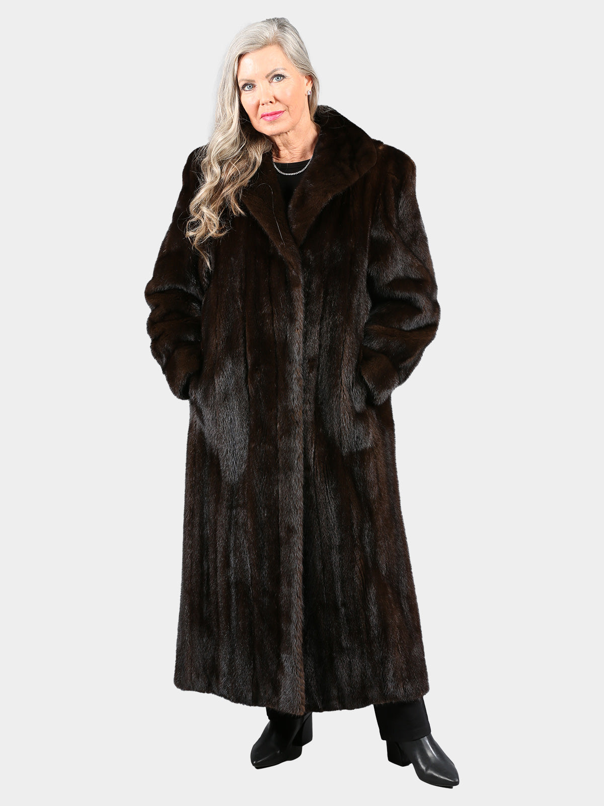 Woman's Mahogany Mink Fur Coat