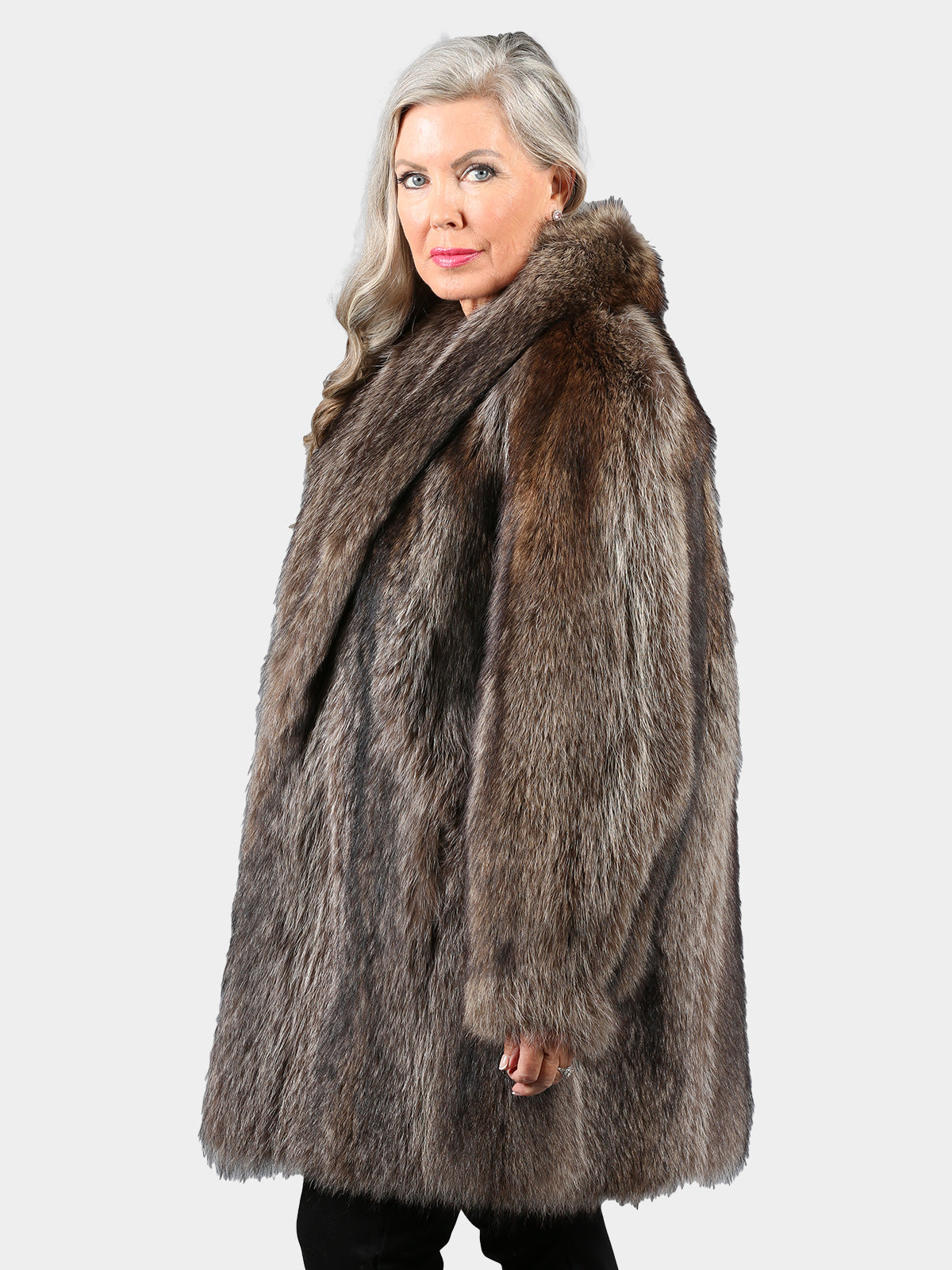Woman's Natural Vintage Raccoon Fur Stroller