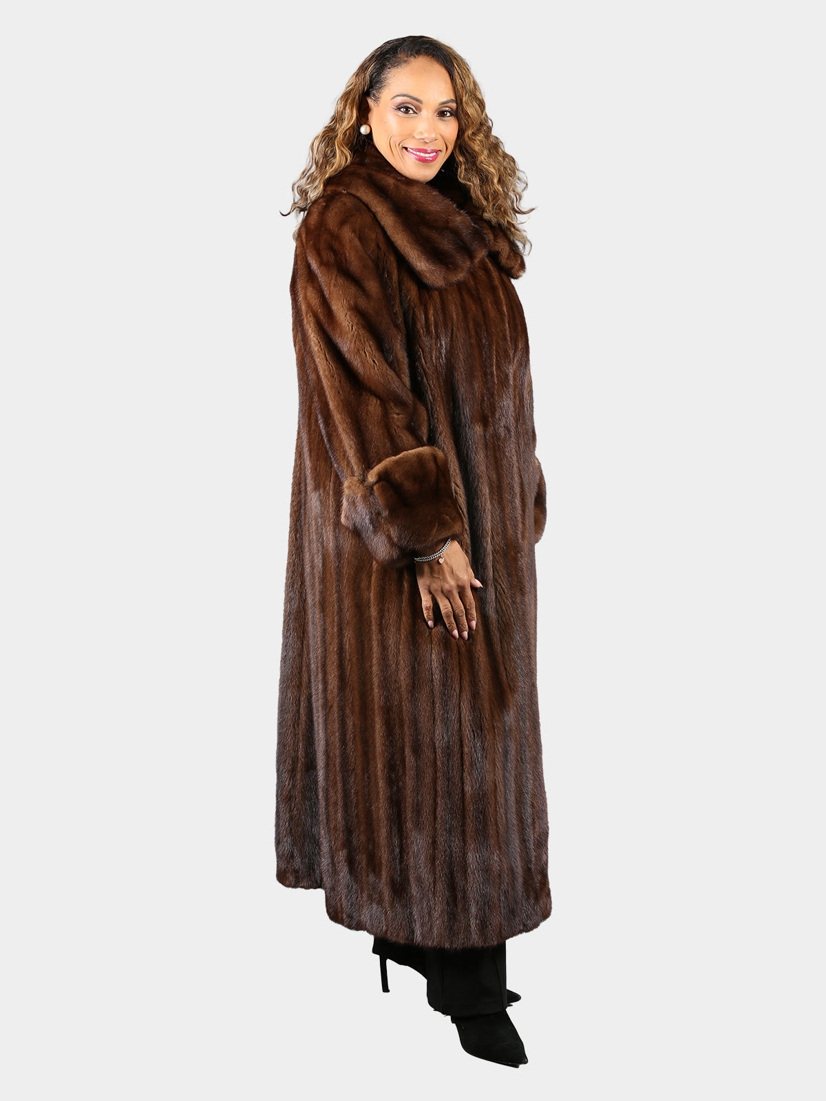 Woman's Mahogany Female Mink Fur Coat by Scaasi