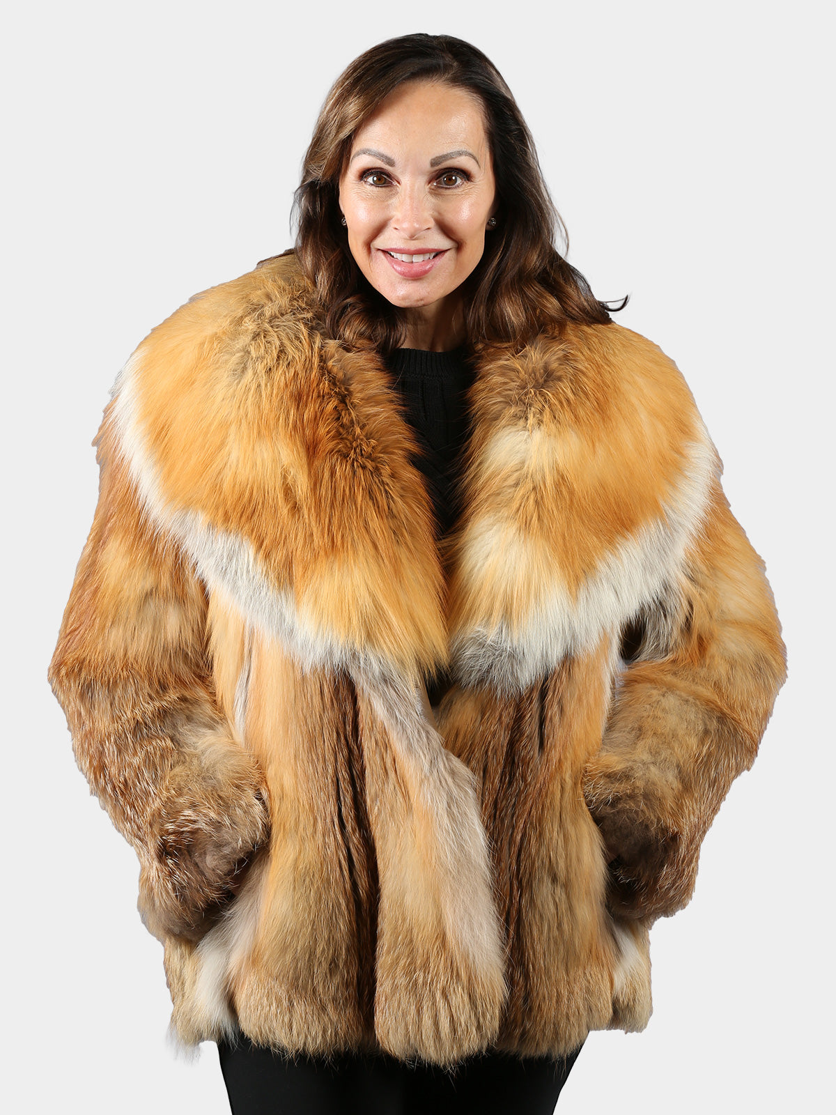 Woman's Natural Red Fox Fur Jacket
