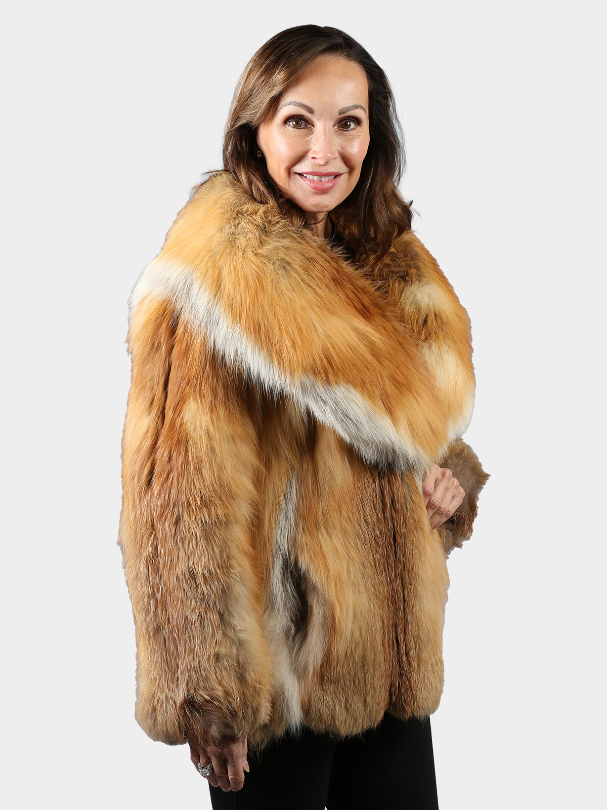 Woman's Natural Red Fox Fur Jacket