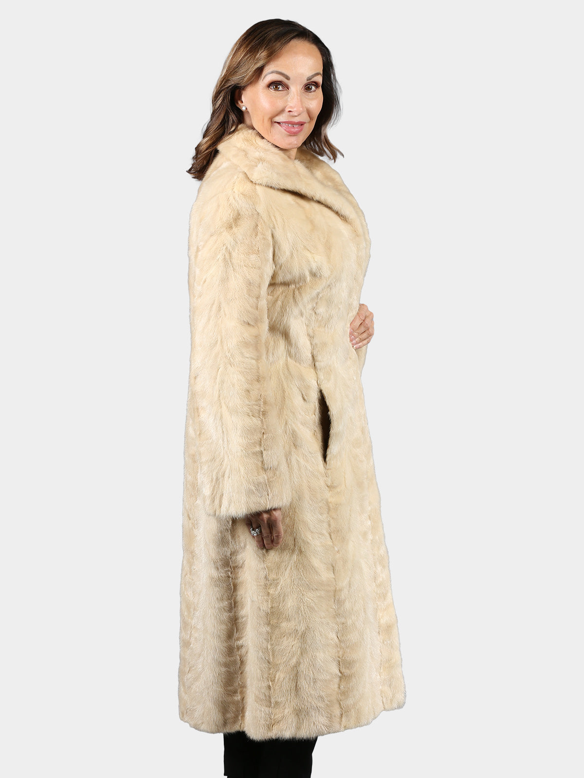 Woman's Vintage Sculptured Tourmaline Mink Fur Coat by Halston