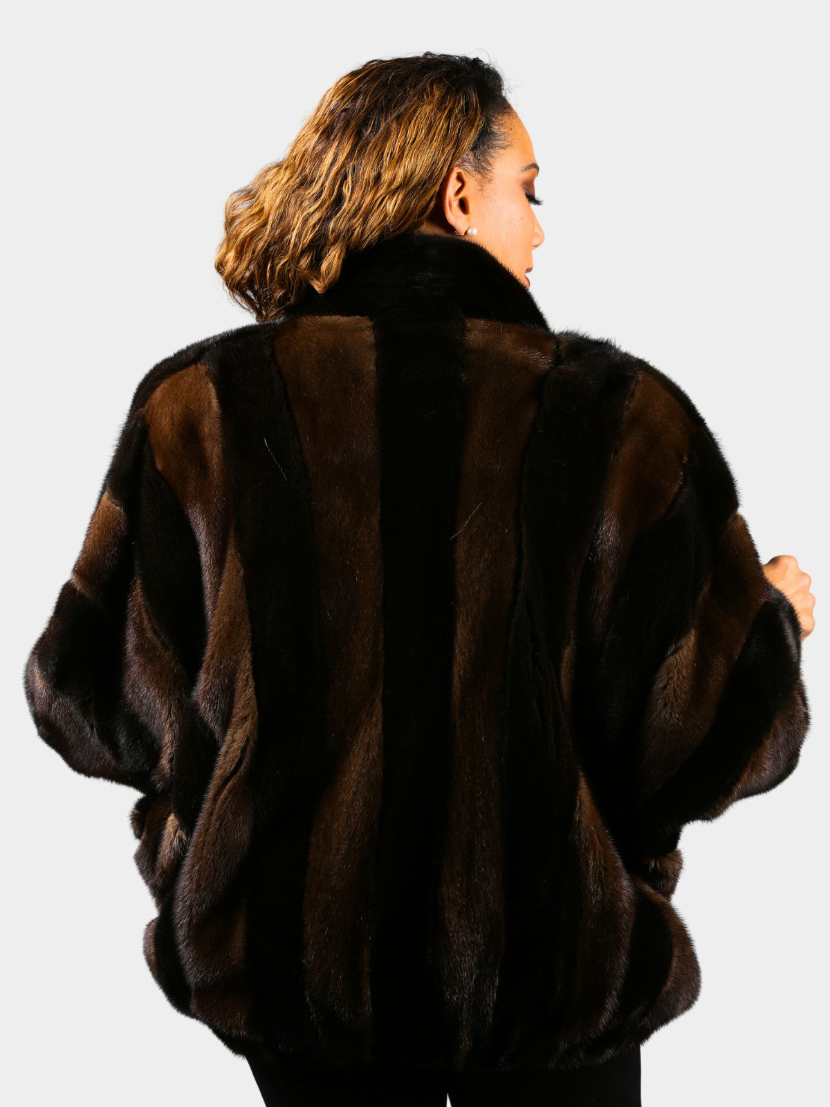 Woman's Ranch and Mahogany Mink Fur Jacket Plus Size