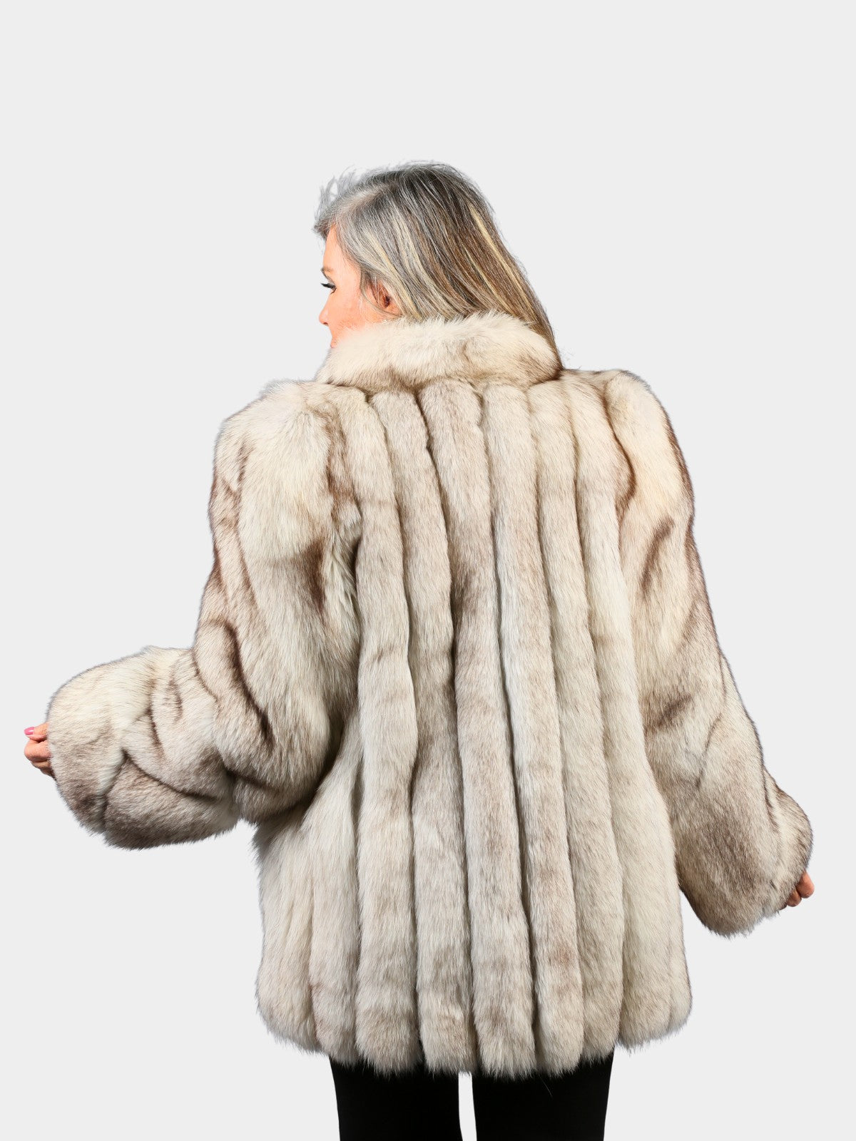 Woman's Natural Blue Fox Fur Jacket