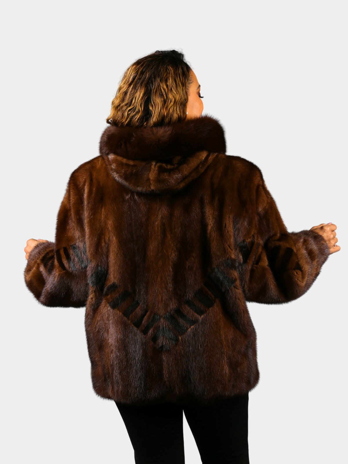 Woman's Mahogany Mink Fur Parka with Ranch Mink Inserts