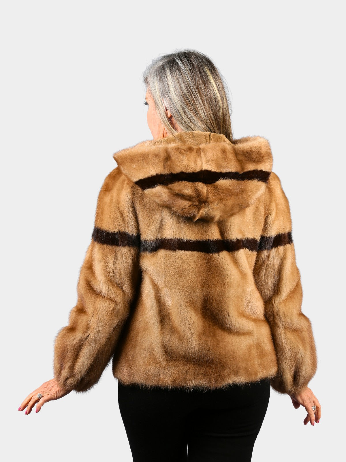 Woman's Pastel Female Mink Fur Parka
