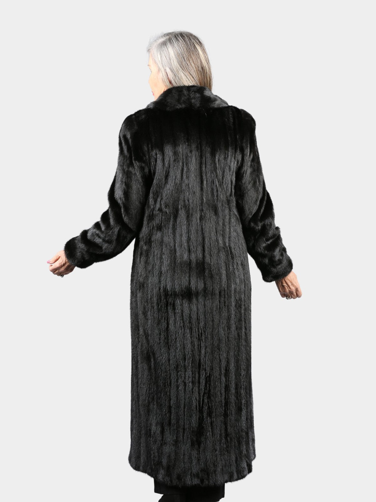 Woman's Dyed Black Female Mink Fur Coat