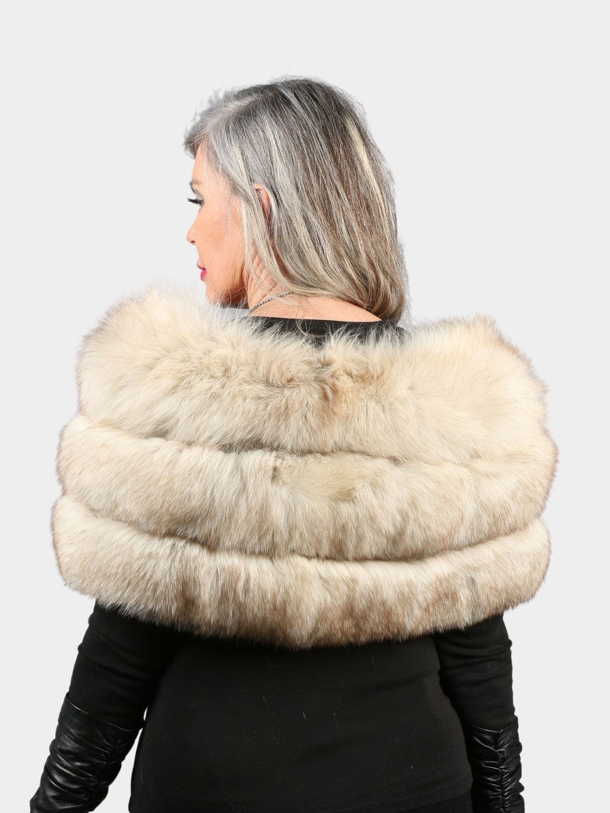 Woman's Vintage Natural Blue Fox Fur Stole