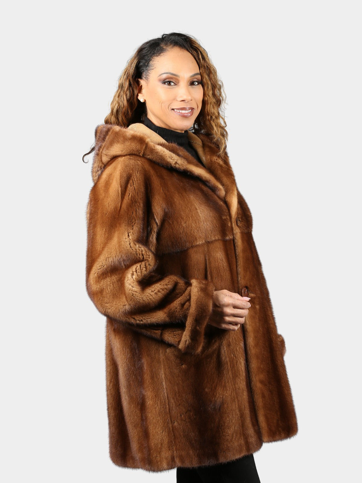 Woman's Demi Buff Mink Fur Parka (Reversible)
