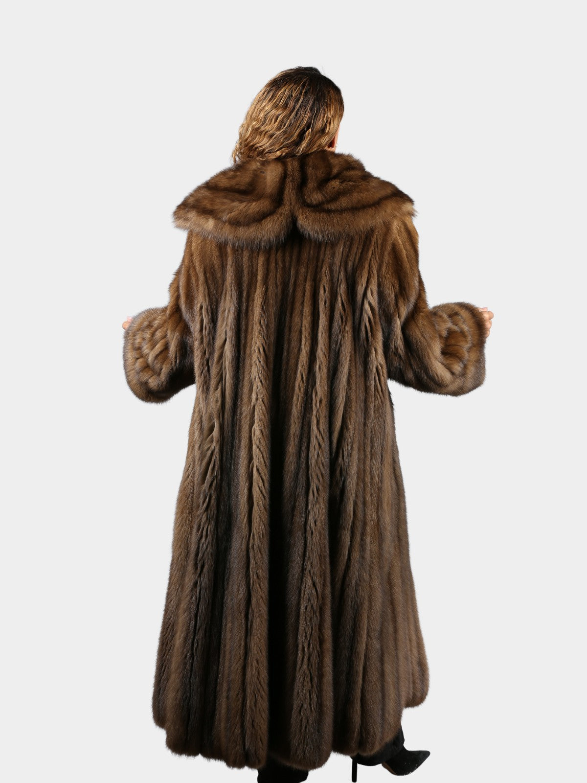 Woman's Plus Size Natural Russian Sable Fur Coat by Louis Feraud