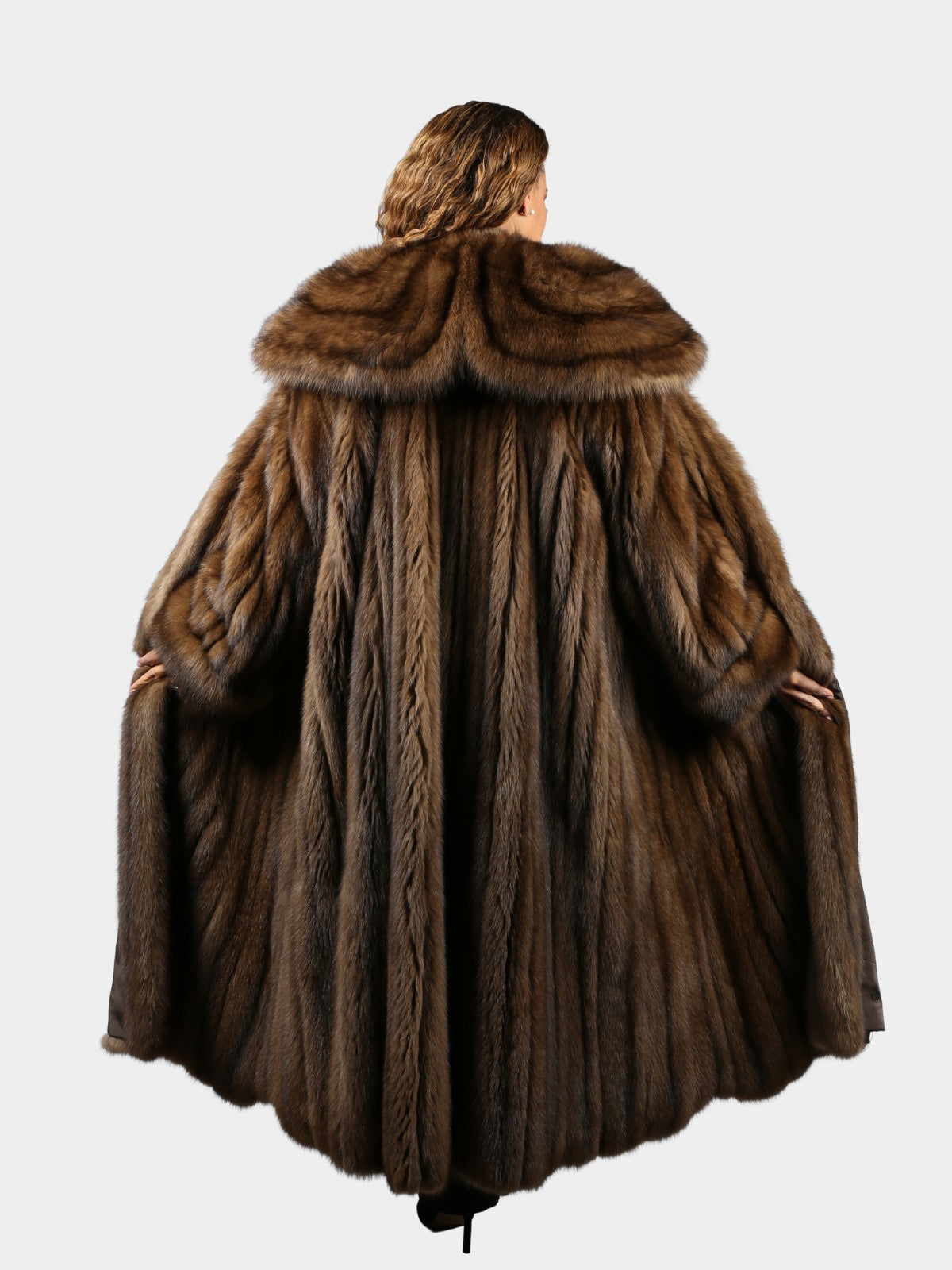 Woman's Plus Size Natural Russian Sable Fur Coat by Louis Feraud