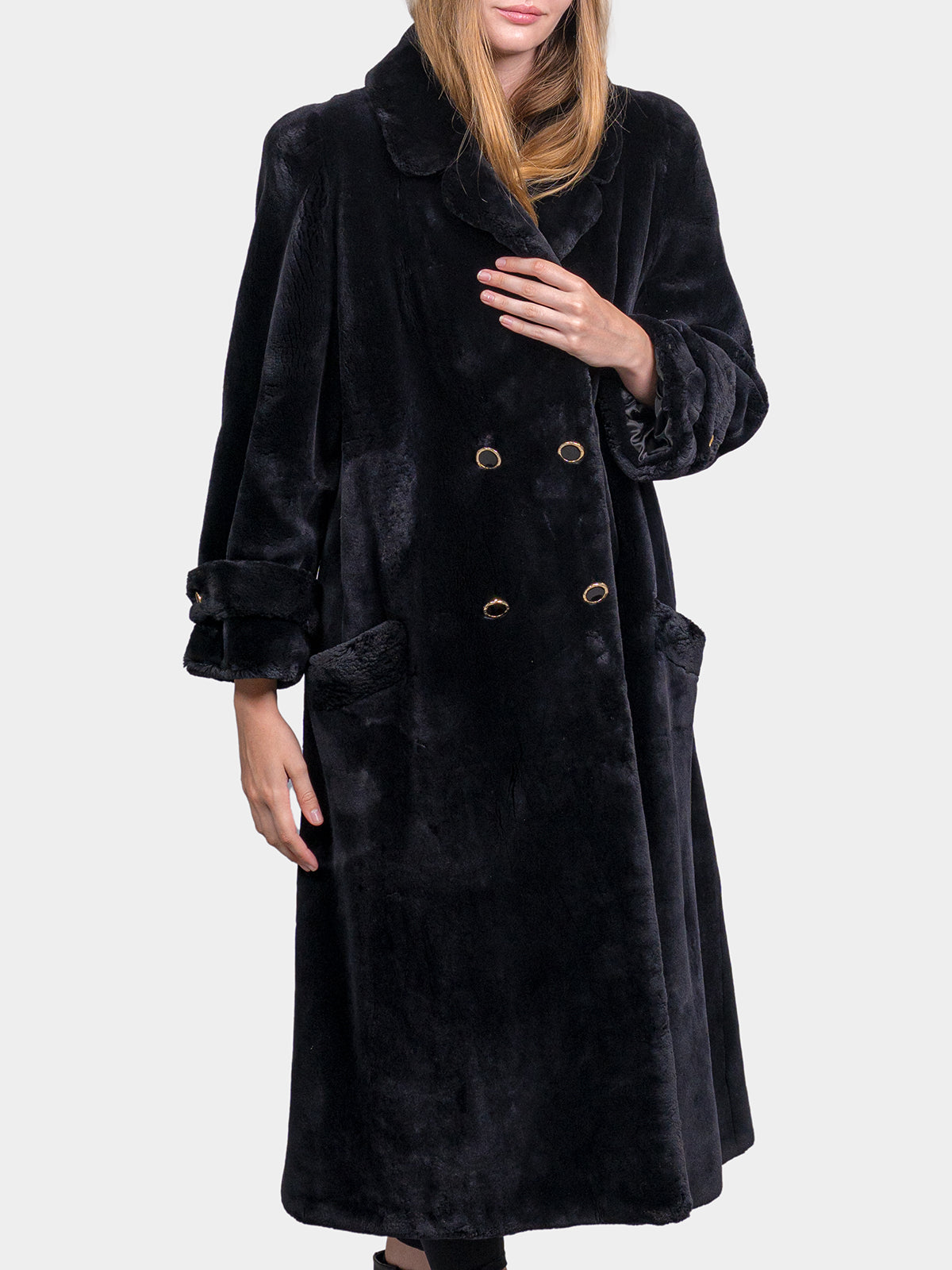 Women's Onyx Sheared Beaver Coat