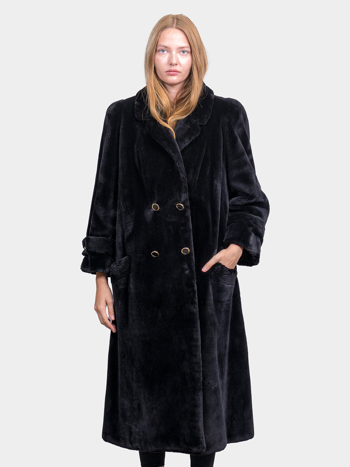 Women's Onyx Sheared Beaver Coat