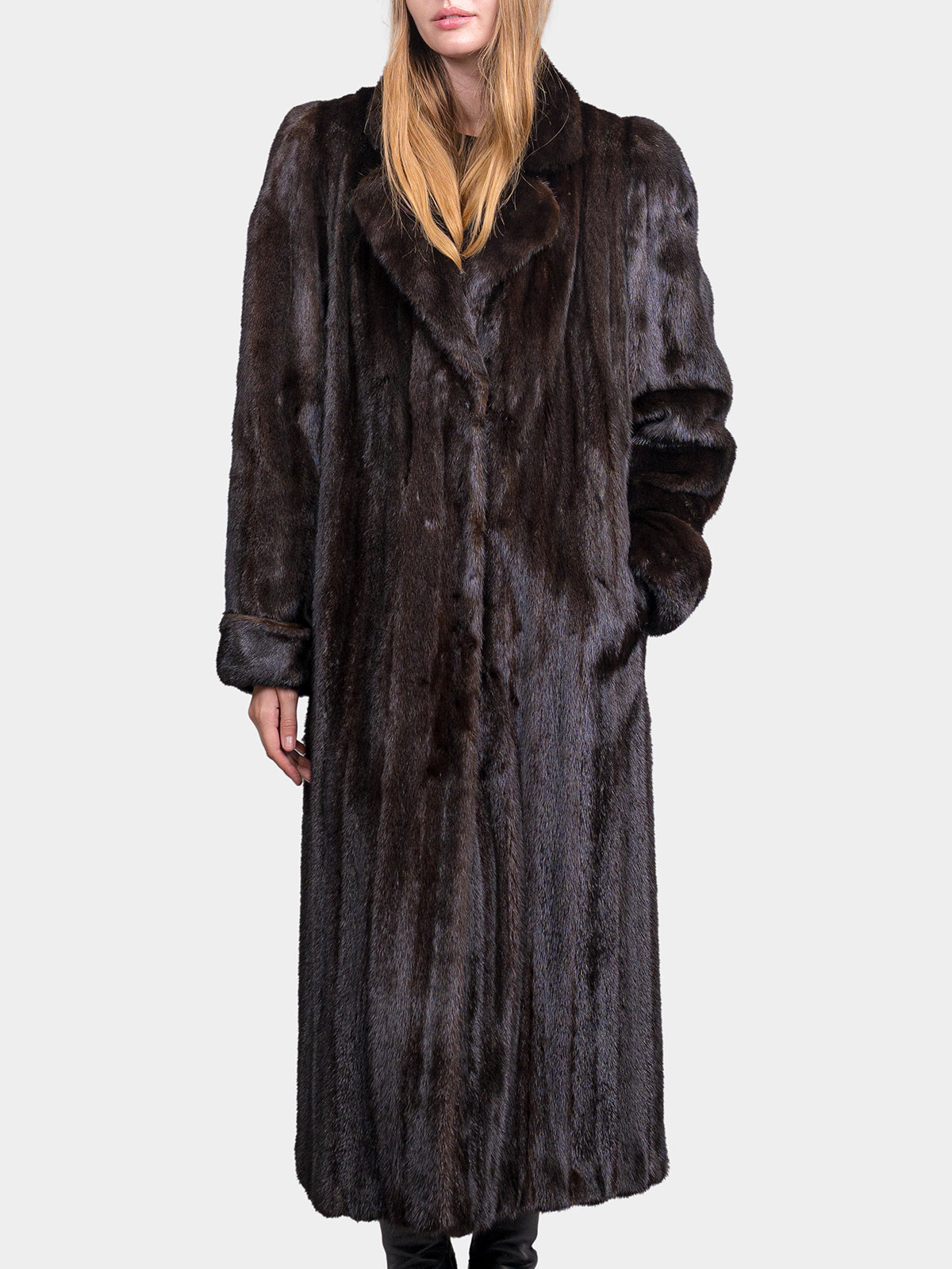 Women's Ranch Mink Coat With 1/2 Belt