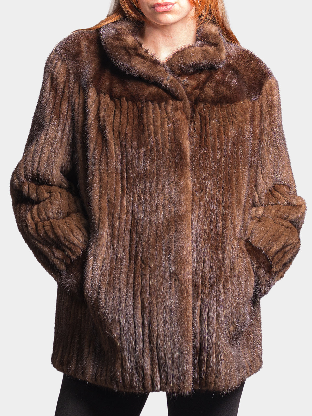 Women's Mahogany Mink Tail Jacket