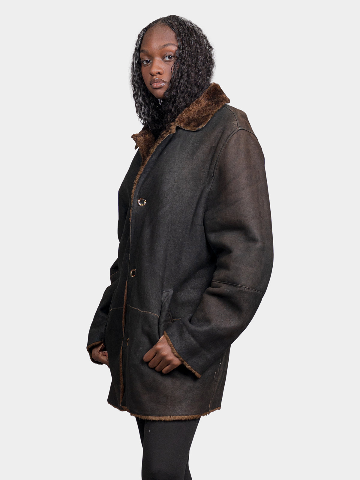 Women's Black Shearling Jacket